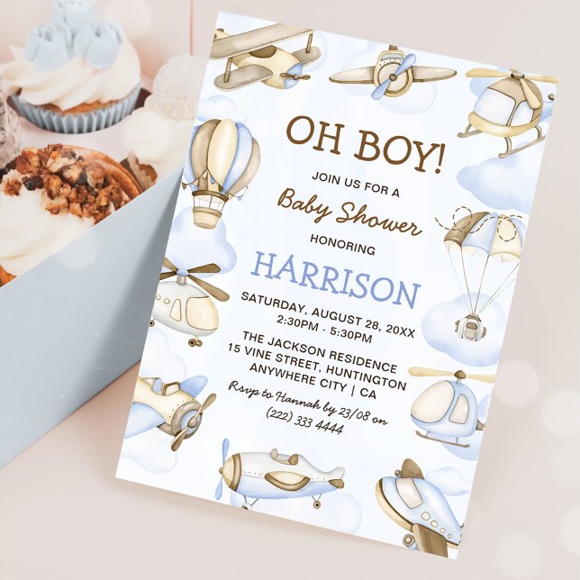 Cute Boys Theme Baby Shower Party Einladung (Von Creator hochgeladen)