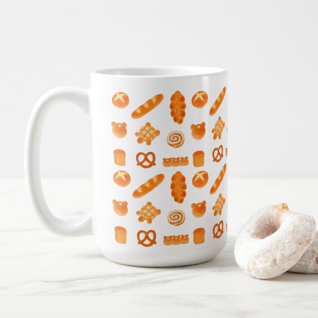 Cute Bread Bakery Pan Bear Turtle French Roll  Kaffeetasse (Mit Donut)