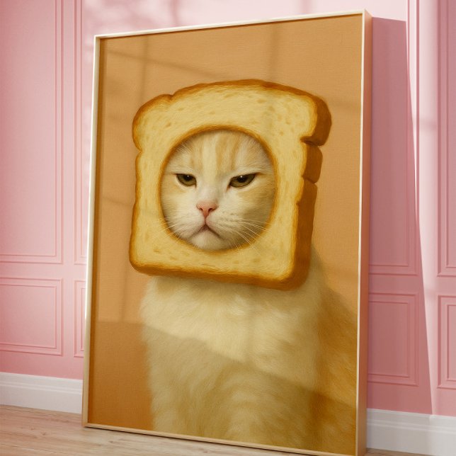Cute Bread Cat Funny Aesthetic Wall Art Print Poster (Von Creator hochgeladen)