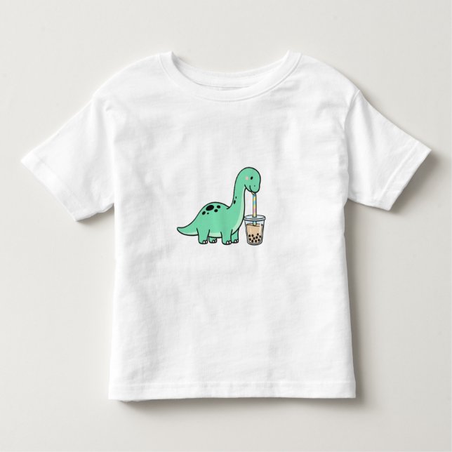 Cute Bronto Drinking Juice for Kids 🧃 Kleinkind T-shirt (Vorderseite)