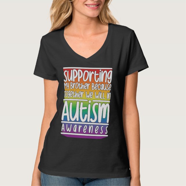 Cute Brother Autism Awareness For Autism Support T-Shirt (Vorderseite)