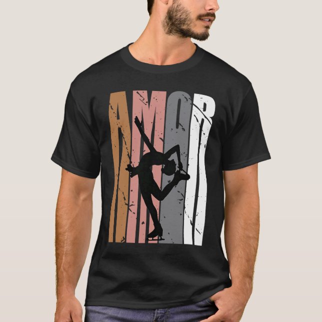Cute Brown Amor Ice Skating Motivational Girls Tee (Vorderseite)
