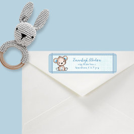 Cute Brown Bear Boy Babyshower Return Address