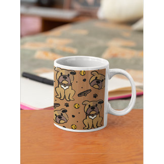 Cute Brown Bulldog Pattern Personalized Gift Kaffeetasse