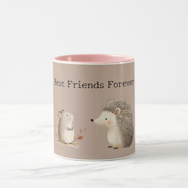 Cute Brown Cream Hedgehog Mouse Appreciation Tasse (Zentrum)