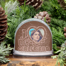 Cute Brown I Love My Girlfriend Photo Schneekugeln