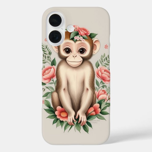 Cute Brown Monkey  Case-Mate iPhone Hülle (Rückseite)