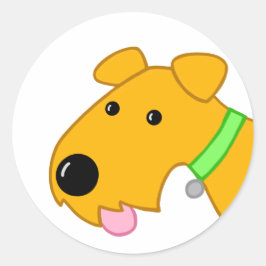 Cute Brown Puppy Docker Runder Aufkleber