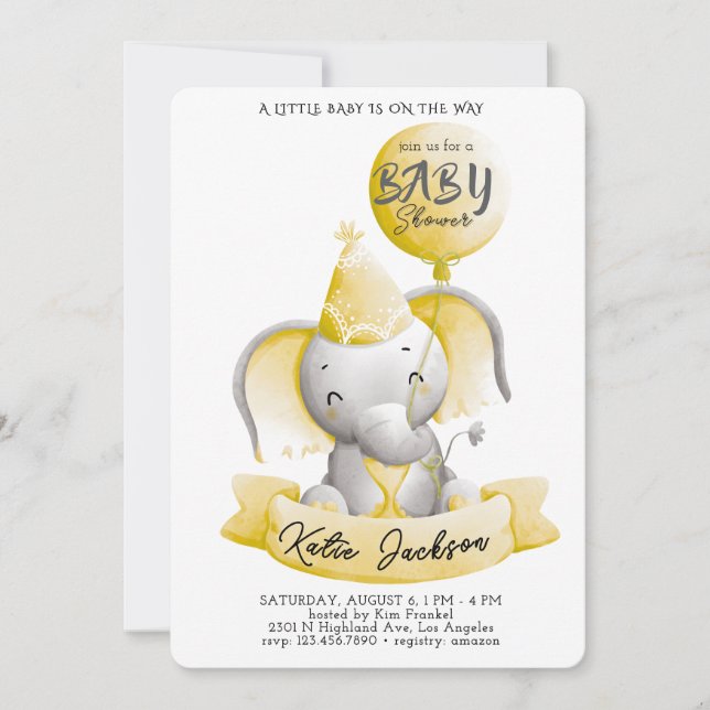 Cute Budget Baby Shower Einladung (Vorderseite)