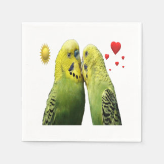 Cute Budgie Design Serviette