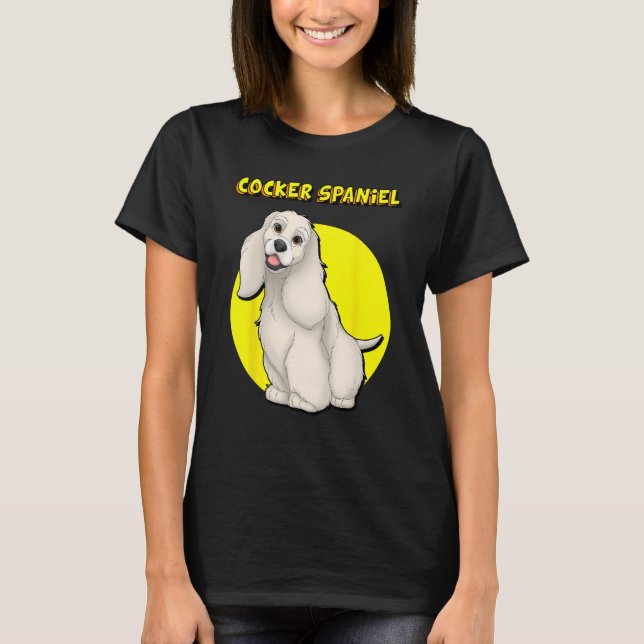 Cute Buff Cocker Spaniel T-Shirt (Vorderseite)