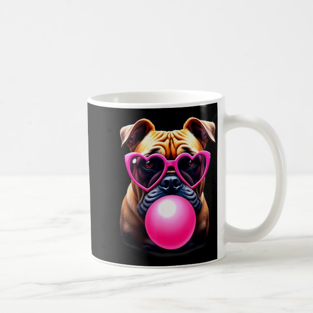 Cute Bulldog Blowing Bubble Gum  Kaffeetasse (Rechts)