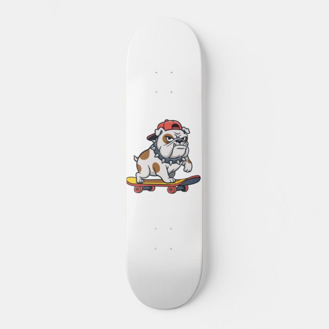 Cute Bulldog Skater Skateboard (Vorderseite)