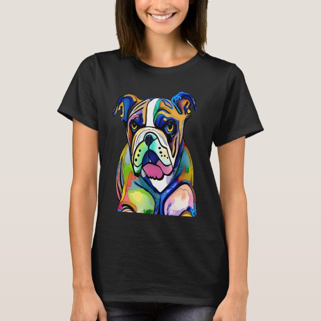 Cute Bulldog Watercolour for bulldog lovers, Men W T-Shirt (Vorderseite)