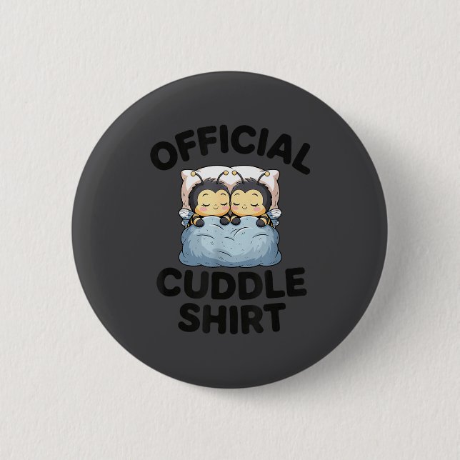 Cute Bumble Bee Couple Cuddle  Button (Vorderseite)