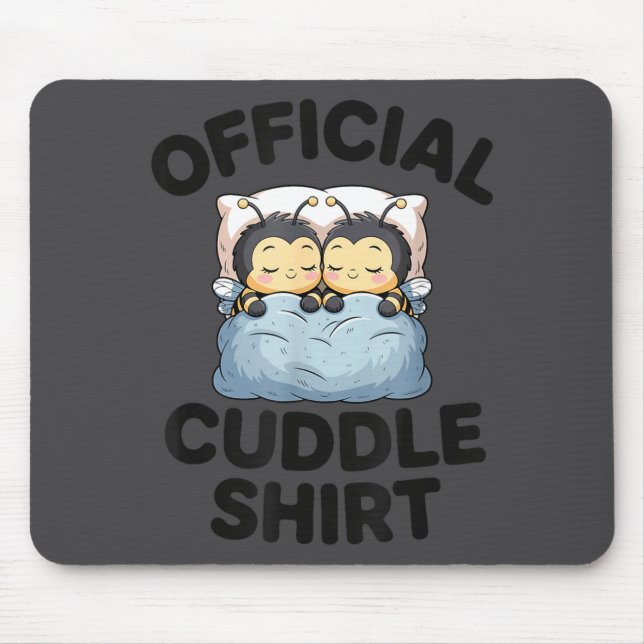Cute Bumble Bee Couple Cuddle  Mousepad (Vorne)