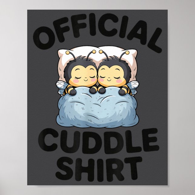 Cute Bumble Bee Couple Cuddle  Poster (Vorne)