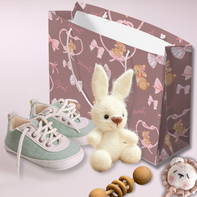 Cute Bunnies & Bows Gift Bag Große Geschenktüte (Von Creator hochgeladen)