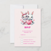 Cute Bunnies Sharing a Heart