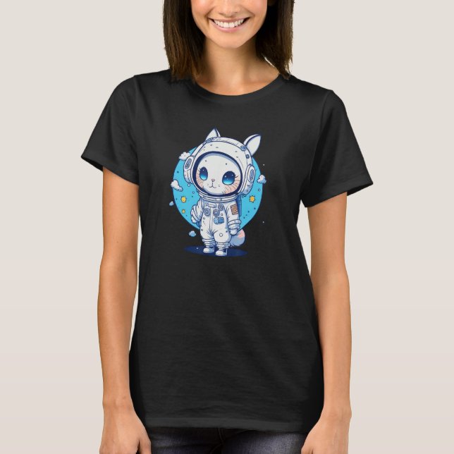Cute Bunny Astronaut Spacesuit Helmet Love Bunnies T-Shirt (Vorderseite)
