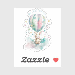 Cute bunny AVIATION, personalisiert Aufkleber