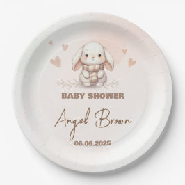 Cute Bunny Baby Shower Favor Sticker Pappteller