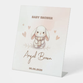Cute Bunny Baby Shower Sockelschild