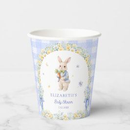Cute Bunny Blue Baby Shower Paper Cups Pappbecher