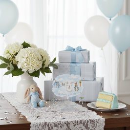 Cute Bunny Boy Clothesline Baby Shower Acryleinladungen