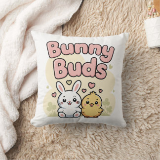 Cute Bunny Buds Easter Throw Pillow Kissen