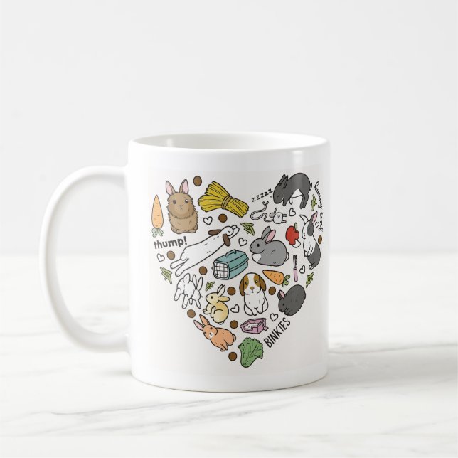  Cute Bunny Bunnies Reusable friendly Bunny Lover Kaffeetasse (Links)