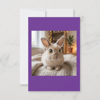 Cute bunny card dankeskarte