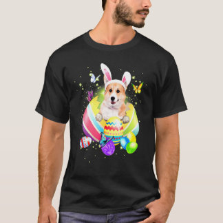 Cute Bunny Corgi Eggs Easter Day For Men Women T-Shirt