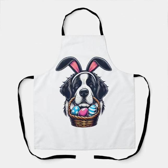 Cute Bunny Ear Saint Bernard Dog Easter Egg Owner  Schürze (Vorderseite)