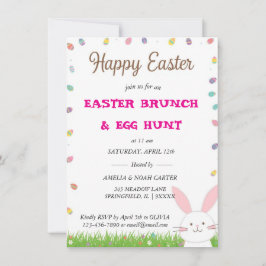 Cute Bunny Easter BRUNCH & HUNT Einladung
