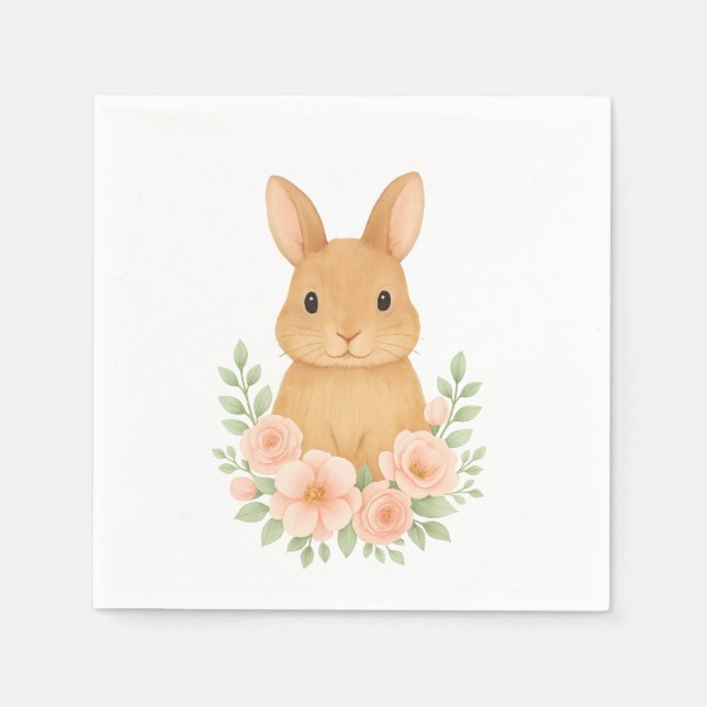 Cute bunny easter Paper Napkin Serviette (Vorderseite)