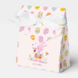 Cute Bunny & Egg Pattern Pink Kids Birthday Geschenkschachtel