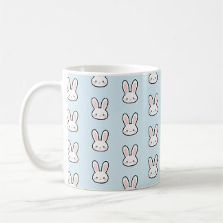 Cute Bunny Face Rabbit Pattern Kaffeetasse