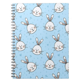Cute Bunny Face Seamless Pattern Notizblock