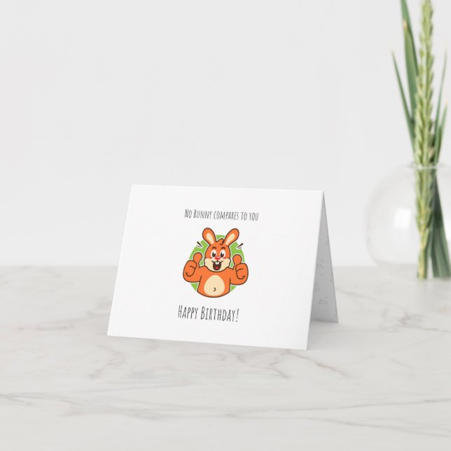 cute bunny Folded Birthday Card Card for kids Karte (Vorderseite)