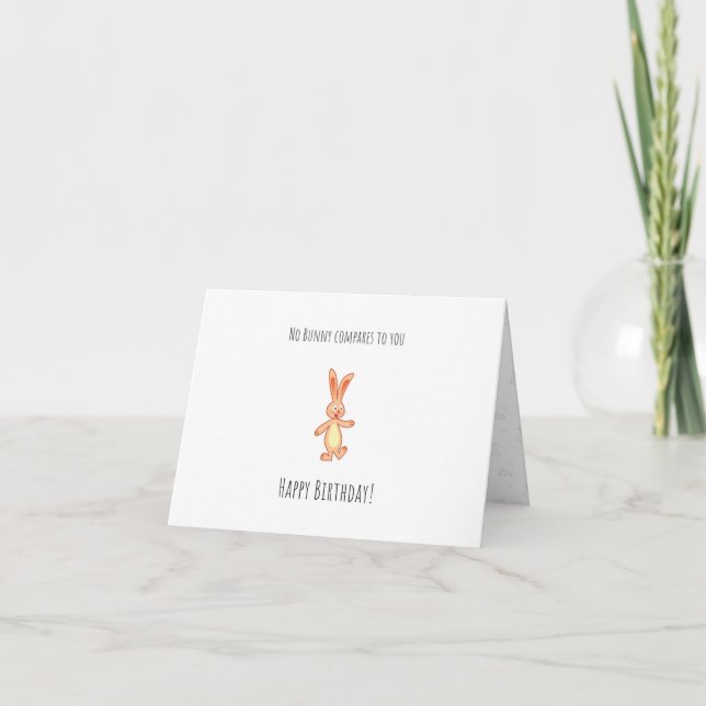 cute bunny Folded Birthday Card Card for kids Karte (Vorderseite)