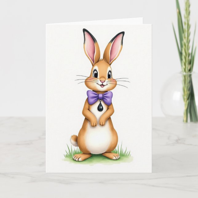 Cute Bunny Friend Greeting Card Karte (Vorderseite)