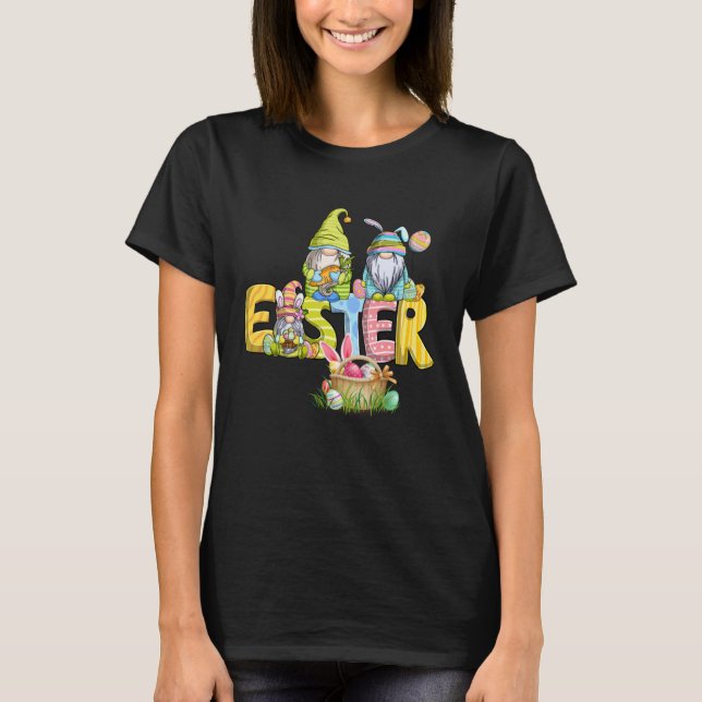 Cute Bunny Gnome Easter Day Eggs Gnomes Easter 202 T-Shirt (Vorderseite)