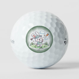 Cute Bunny Golfer Desingn Golfball
