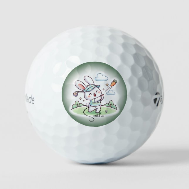 Cute Bunny Golfer Desingn Golfball (Vorderseite)