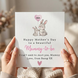 Cute Bunny Happy Mother’s Day Card for Mummy To Be Karte
