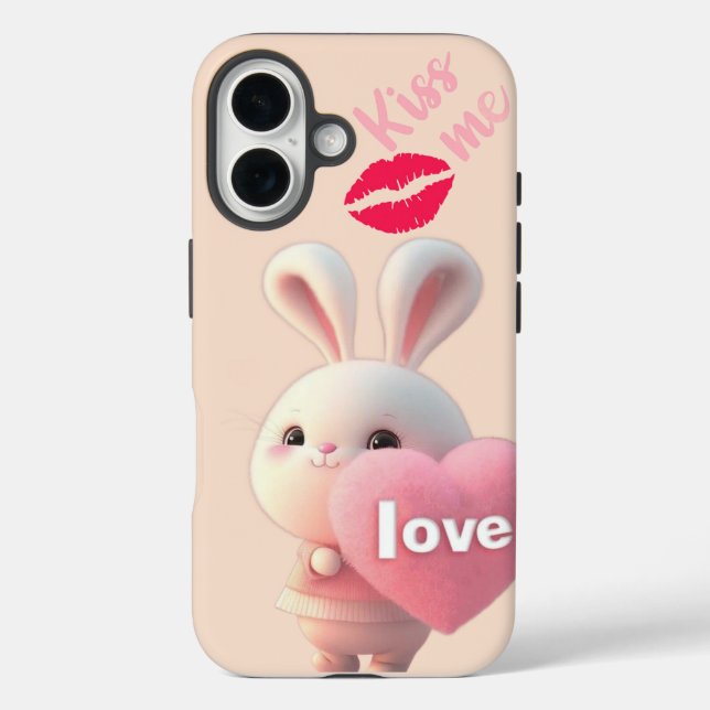 “Cute Bunny Love – Kiss Me  Case-Mate iPhone Case (Rückseite)
