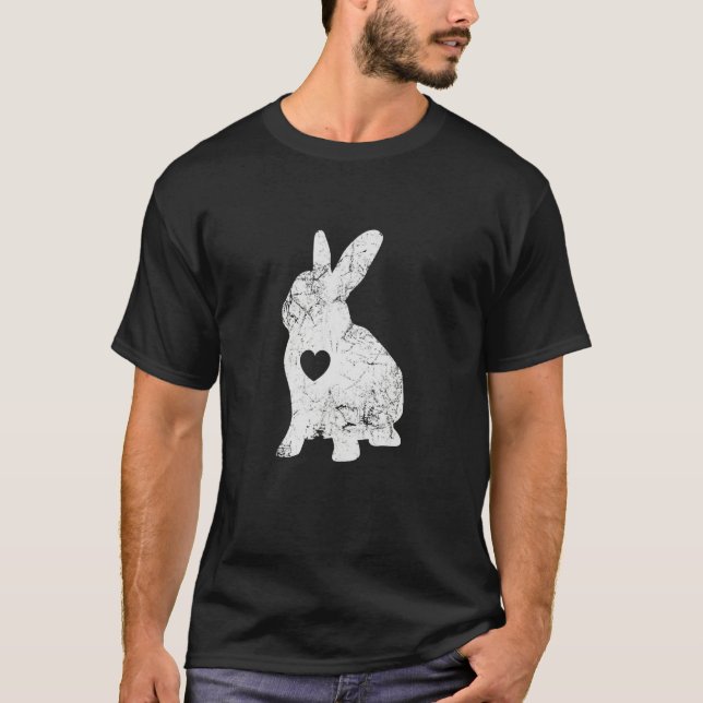 Cute Bunny Love Shirt I Rabbit Silhouette (Vorderseite)