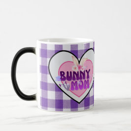 Cute Bunny Mom Coquette Purple Gingham Morphing Mu Verwandlungstasse