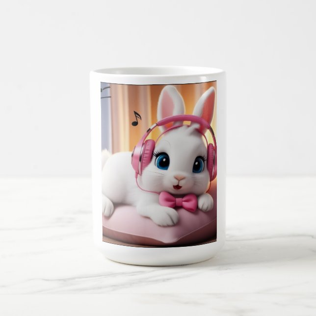Cute Bunny Mug – Adorable Cartoon Rabbit Coffee Cu Kaffeetasse (Mittel)